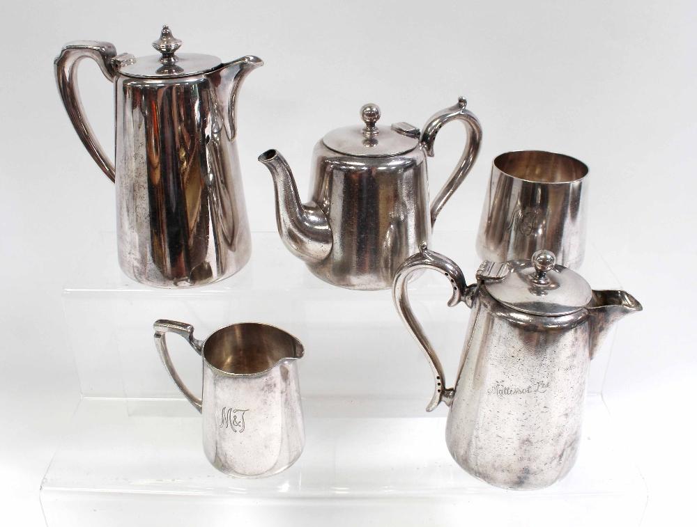 A Matti Tissot four piece monogrammed tea set used in the famous