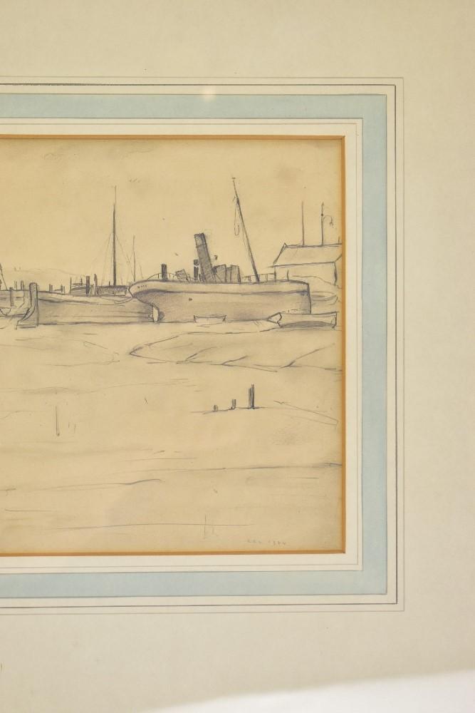 LAURENCE STEPHEN LOWRY RBA RA (1887-1976); pencil study, 'Rhyl', signed ...