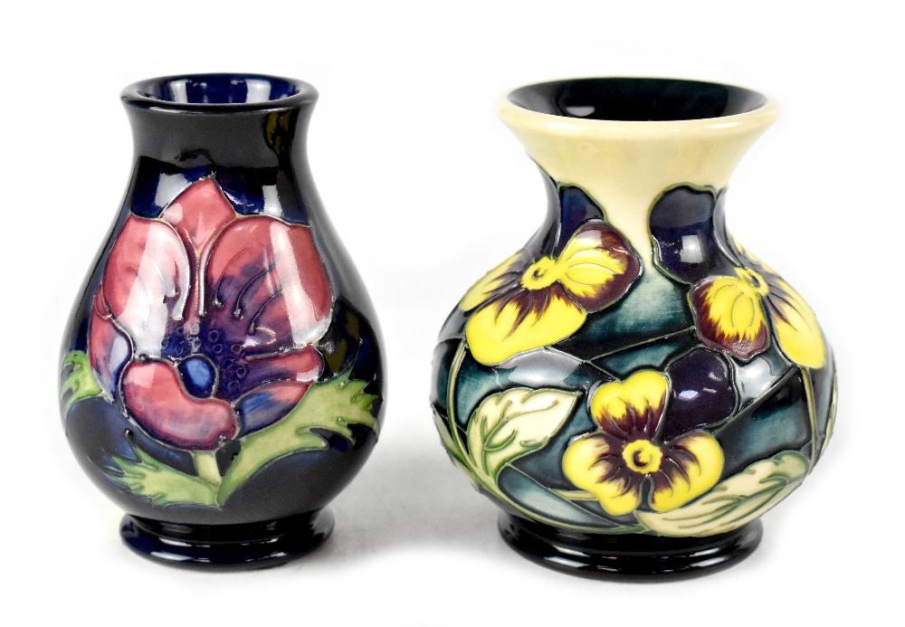 Two small Moorcroft vases to include 'Pansy Parade' pattern baluster ...