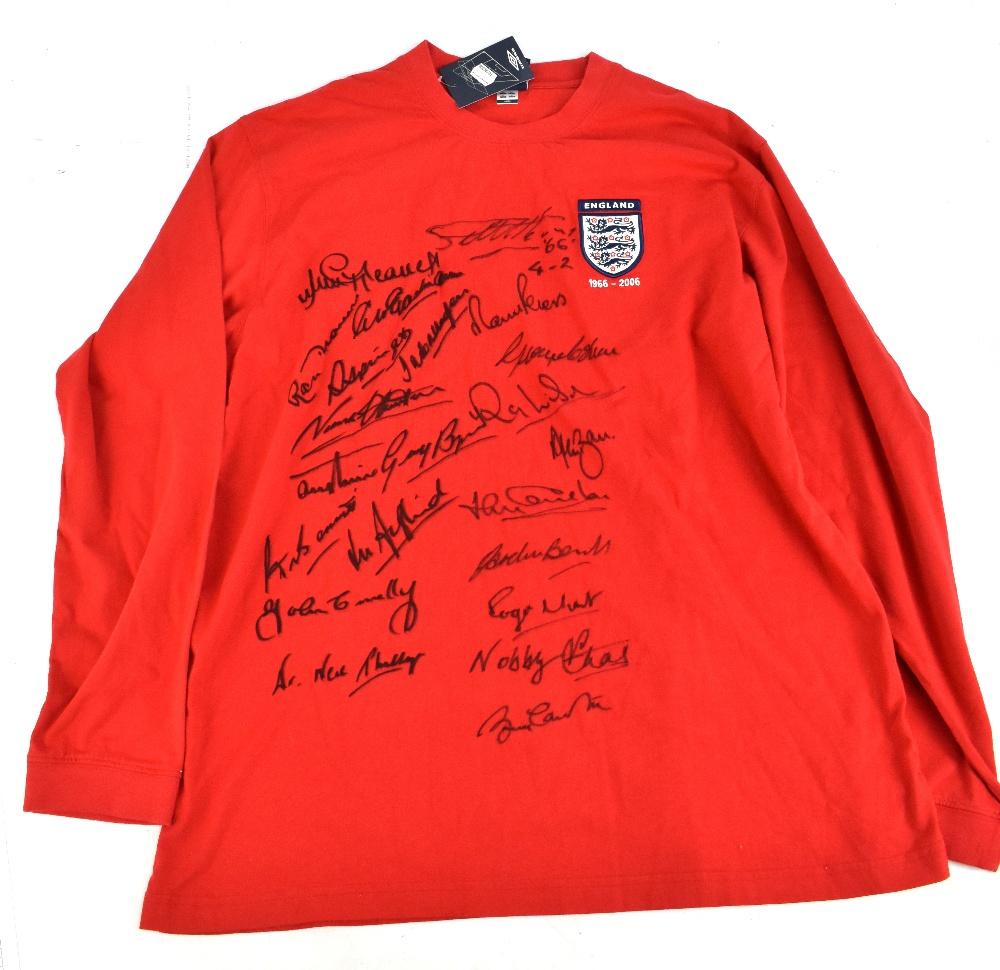 ENGLAND 1966 WORLD CUP WINNERS; an England Umbro cotton retro remake ...