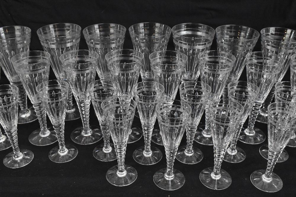 Sold at Auction: SET OF 6 CRYSTAL SHORT STEM WINE GLASSES, MARKED STUART,  ETCHED PATTERN