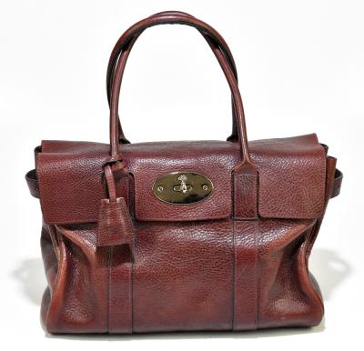 KWANPEN brown baby crocodile skin handbag with extending handle