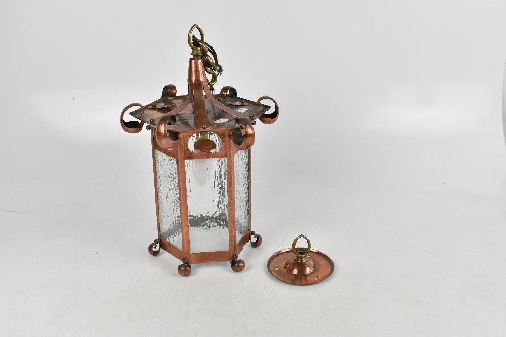 Arts & Crafts Copper Hanging Lantern