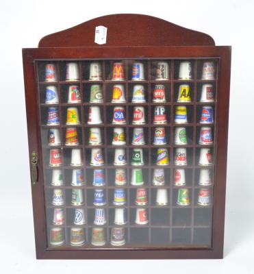 Black Thimble Small Miniature Display Case Cabinet Wall Rack 100-Openings 